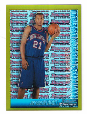 2005-06 Bowman Chrome Gold Refractor #113 Antoine Wright RC # d 26 / 50 NMT/MINT