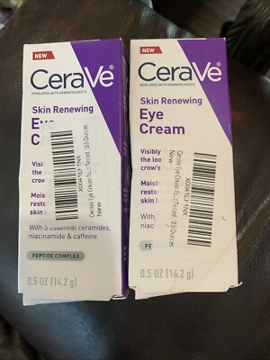 LOT OF 2 CeraVe Skin Renewing Eye Cream 0.5 oz EACH