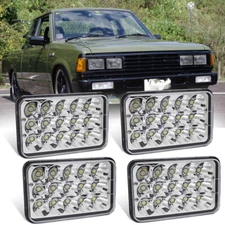 Fit For Nissan 720 1983-1986 4PCS 4x6" Projector LED Headlights High-Low Beam