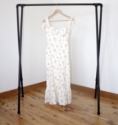 Reformation Vale Linen Dress Mildred, White Floral Tie Ribbon Midi, Sz 4 | eBay Reformation Vale Linen Dress Mildred, White Floral Tie Ribbon Midi, Sz 4 | eBay