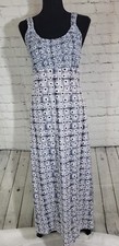 Vintage 90s Y2K Up Front Daisy Floral Stretch Maxi Dress Smocked Top Medium