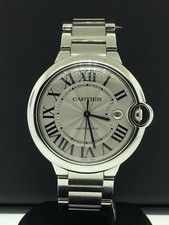 Cartier Ballon Bleu 42mm Stainless Steel Silver Guilloche Dial Ref. W69012Z4