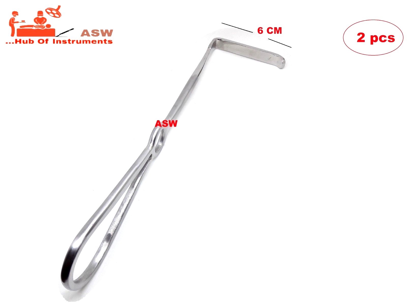 2 pcs Langenbeck Right Angle Retractor 10 mm Orthopedic Surgical