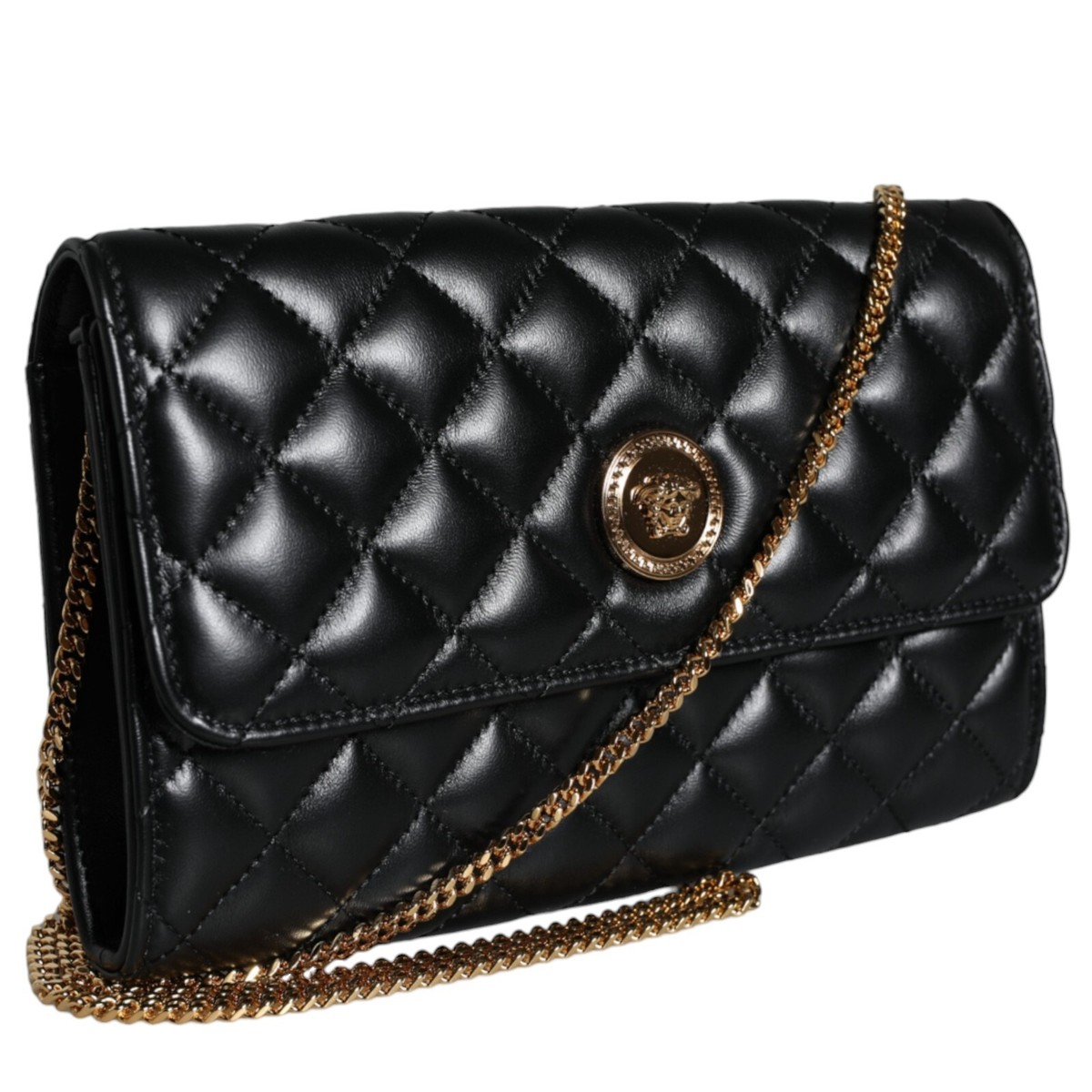 VERSACE 黒 ボストンバッグ Versace ボストンバッグ 黒 レザー ヴェルサーチ メデューサ