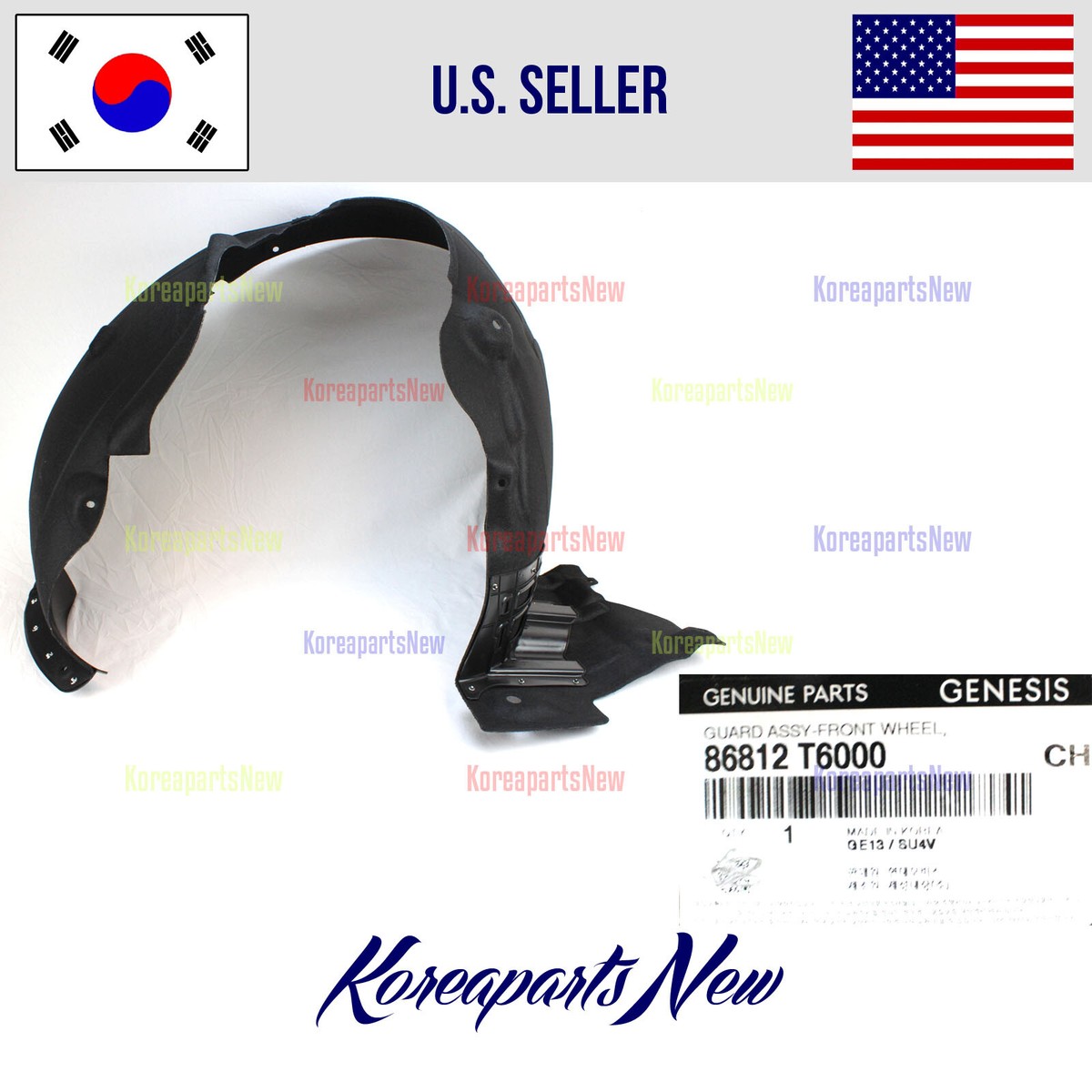 FRONT Fender Liner Right PASSENGER ⭐GENUINE⭐ 86812T6000 Genesis 