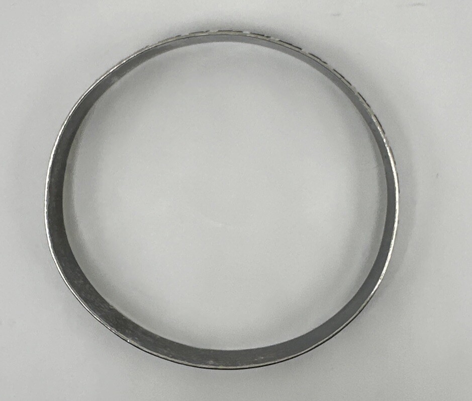 Sterling Silver Quilted Round Turtle Bangle Brace… - image 4