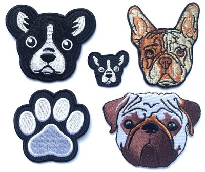 HUNDEAUFNÄHER, WELPE, PFOTE *NÄHEN/AUFBÜGELN* Bulldogge, Mops, Boston Terrier, Boxer, SÜSS