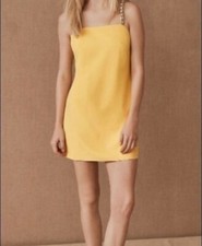 Anthropologie BHLDN Sachin & Stacia Dress Yellow w/ Crystal Straps New With Tag