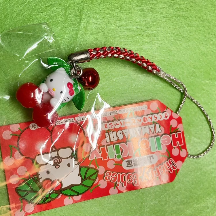 Rare Hello Kitty Cherry Babies 2005 Keychain Gotochi Yamanashi