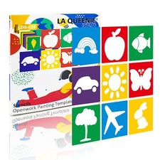 24 Pieces Stencils for KidsLarge Drawing Stencils Chalk Stencils8 Inches Wash...