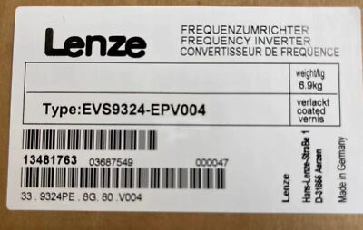 EVS9324-EPV004 NEU LENZE EVS9324EPV004 SERVO Inverter With Safety Relay Terminal