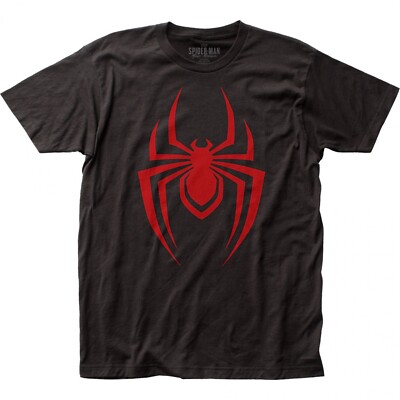 Marvel Spider-Man Miles Morales Symbol Mens Black T-Shirt NEW