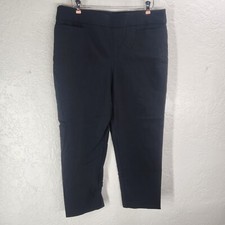 NWT Alfred Dunner Women's Slimming Contour Pull-On Pants Black Size 14