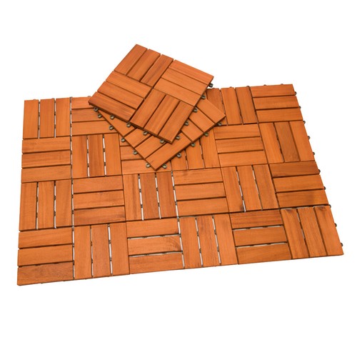 Holzfliese 30x30x2,5cm Terrassenfliese Akazie Bodenfliesen Garten