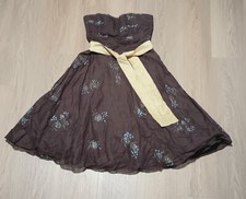 Anthropologie Odille Brown Floral Ruffle Gauze Peppermint Tea Dress size 6