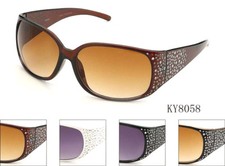Fashion Women Retro Sunglasses Large Oval Shape Bling Bling Classic w/UV