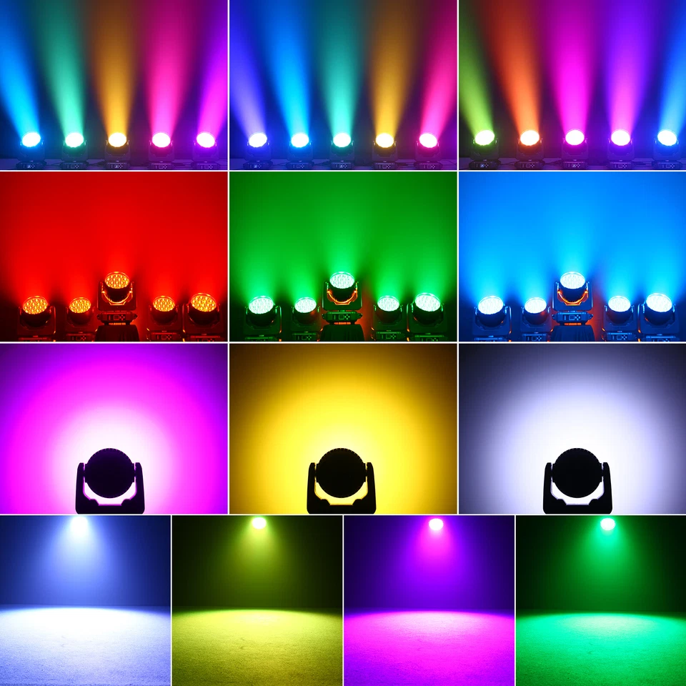 DMX 19x15W RGBW 4-in-1 LED Wash Zoom Moving Head Beam Light DJ Party Stage Light - Image 3 of 4