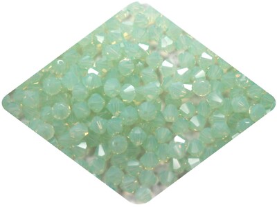 Czech Bicone Crystal Beads Chrysolite Opal milky green Rondelle Diamond