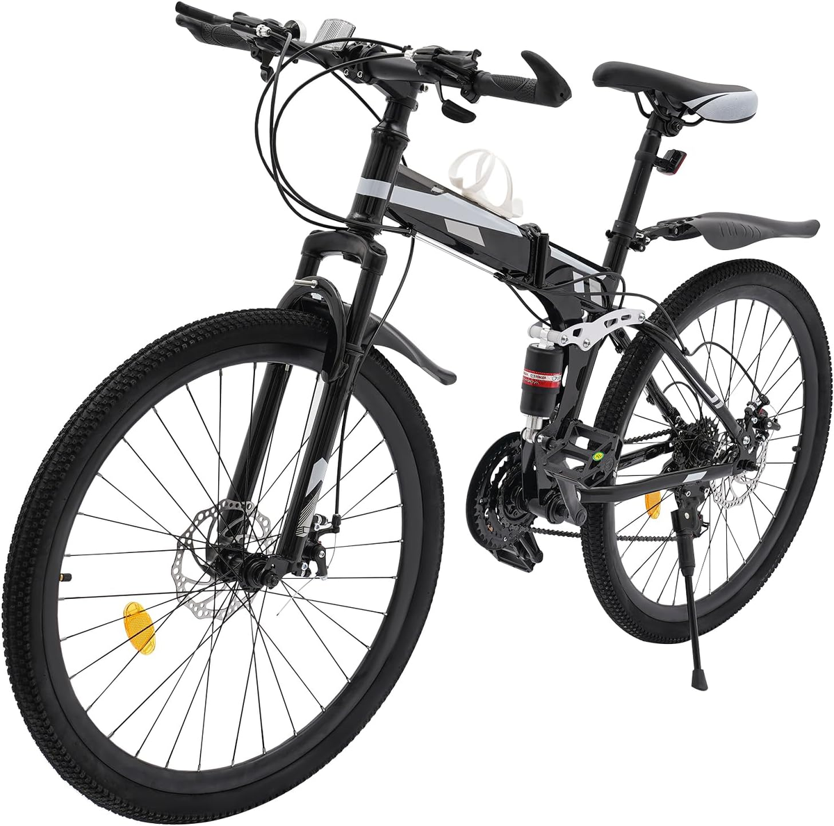 26 Inch Adult Folding Mountain Bike, 21 Speed Mens MTB Foldable