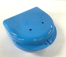 Dental Ortho appliance, Denture Safety container box made in USA BLUE