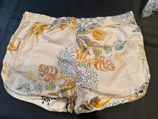 VTG Sears KINGS ROAD Sz XL SWIM TRUNKS Hawaiian Reverse Print Drawstring Shorts