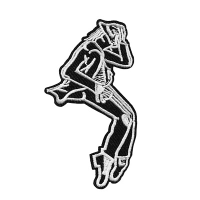 Michael Jackson Dance Pose Embroidered Iron on Patch   King of Pop Silhouette