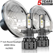 pair 7" Inch Round LED Headlights Hi/Lo Sealed Beam fit Chevy bel Air 1955-1957