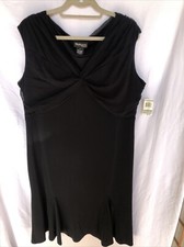 NWT Style & Co. 1x Plus LBD Little black dress Sleeveless V-Neck Sheer Lined 43”