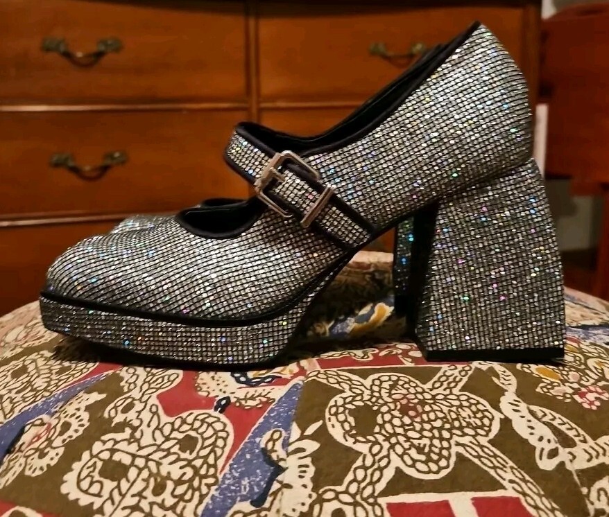 Aurora Borealis GB GLAM SHOES High Block Heels U.S. Size 7.5M