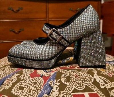 Aurora Borealis GB GLAM SHOES High Block Heels U.S. Size 7.5M