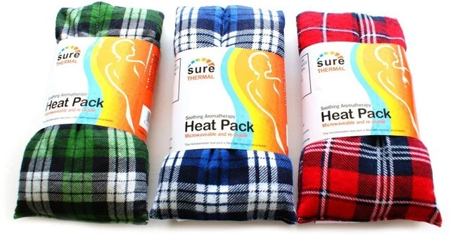 SURE THERMAL 1x Microwaveable Hot/Cold Tartan Re-Useable Heat Pack Muscle Joint Pain Relief
