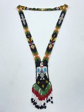 Antique/ Vintage 1920-60s Native American Glass Beaded Thunderbird Neck Tie