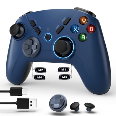 Multi-Platform PC Wireless Controller, Bluetooth Gaming Controller, with Wind...