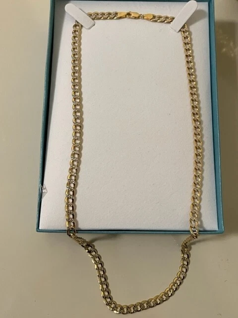 10K Solid Two Tone Gold Cuban Link Chain Necklace 26'' MSRP $1799 - Image 2 of 3