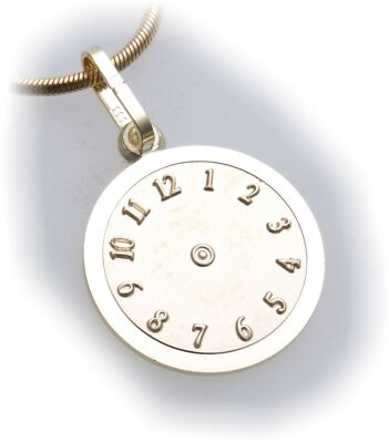 Pendant Christening Clock Real Gold 333 Yellow Children Watch Incl. Engraving