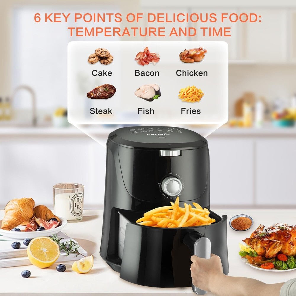 4.2QT Air Fryer Oven with Adjustable Time & Temp Control & Nonstick Basket