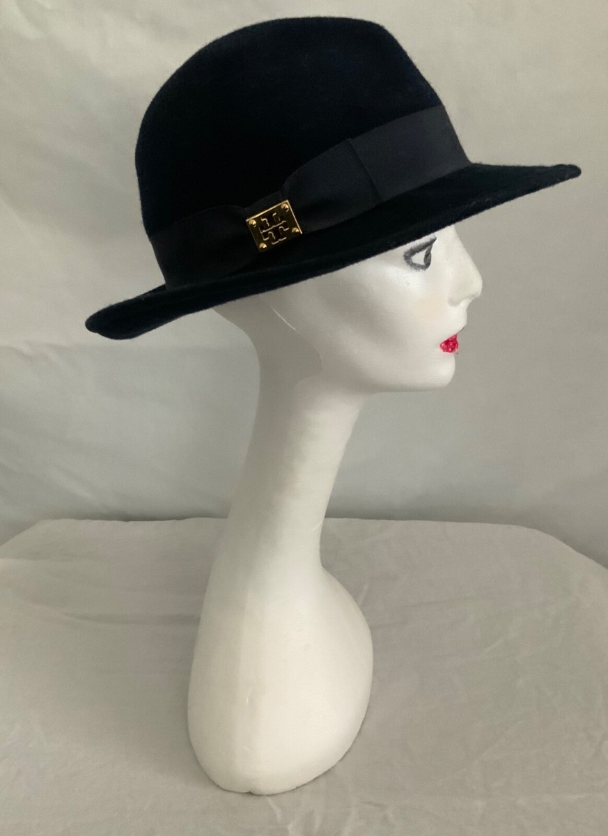 TORY BURCH FEDORA HAT in BLUE 100% WOOL w LOGO ON THE SIDE  display picture 2