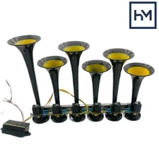 6 PIPE AIR HORN BASURI 12V 130 dB 16 MELODIES TRUCK LORRY