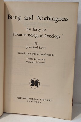 Being and Nothingness Jean-Paul Sartre Phenomenological Ontology Philosophy 1956