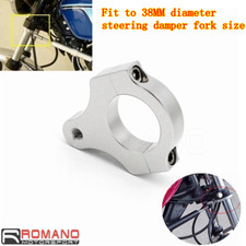 38MM Silver Mounting Bracket Clamp Frame Fork Tube Steering Damper Fixer Holder
