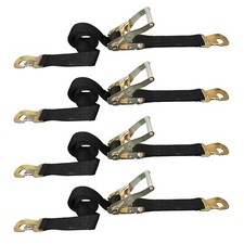 Usa 4 Pack 2 X 8 Ratchet Tie Down Strap Wflat Snap Hook Car Hauler Tow Truck