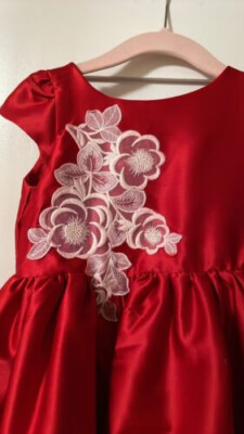janie and jack red satin dress American Girl Janie And Jack Dress Red Satin Lace Occasion Choose Your Size