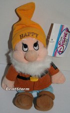 Snow White  Seven 7 Dwarfs Happy Dwarf Plush bean bag toy DISNEY STORE NWT