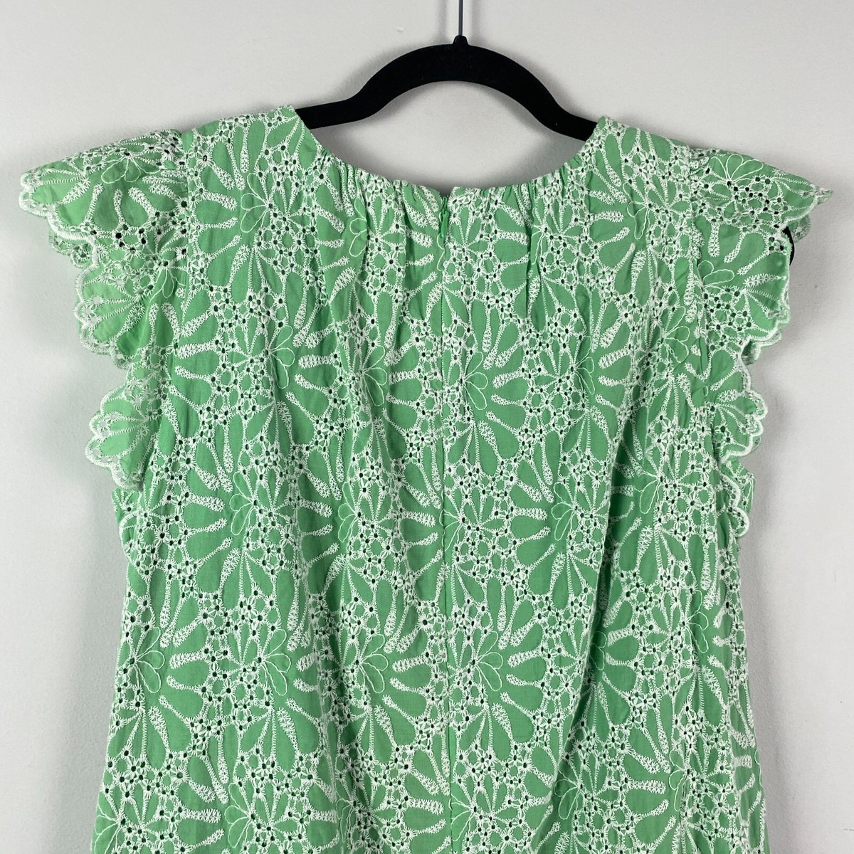 green emerald velvet dress Bianca Green Eyelet Dress M