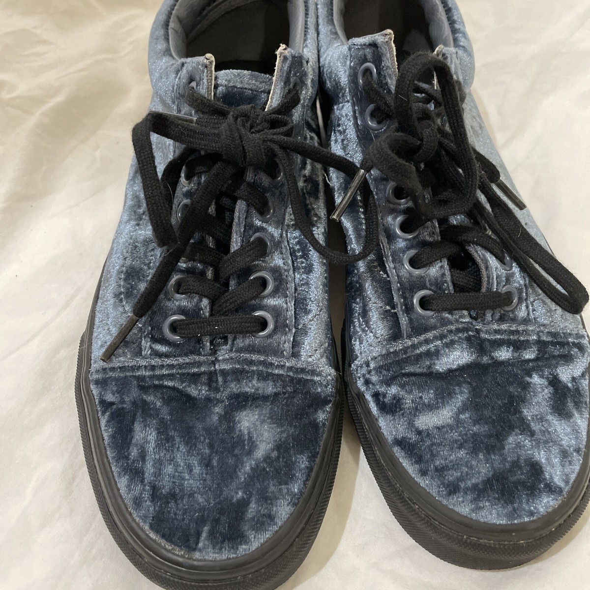 Vans Old Skool Off The Wall Crushed Velvet 721278 Shoes Unisex Men’s 7 Women’s 8 Vans Old Skool Off The Wall Crushed Blue Velvet 721278 Shoes  main image 4