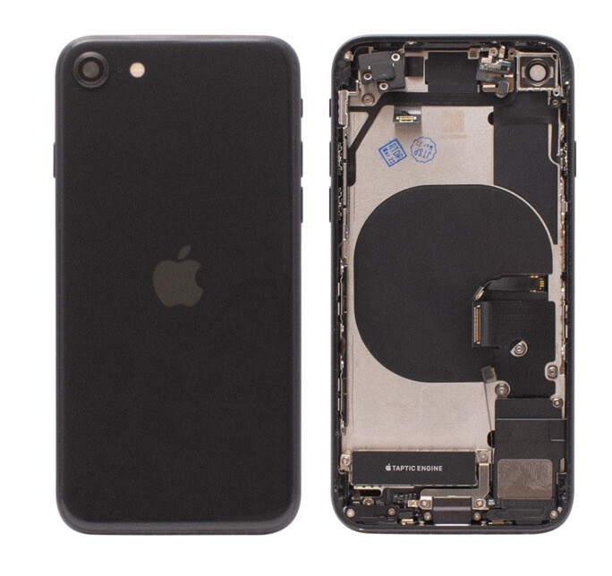 iPhone SE 2nd Gen Back Housing Replacement Black Gray Small Parts Grade AB-image