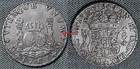MEXICO. CARLOS III year 1763 MF. SCARCE 8 Reales Silver COLUMNARY. Weight 26.91 gr