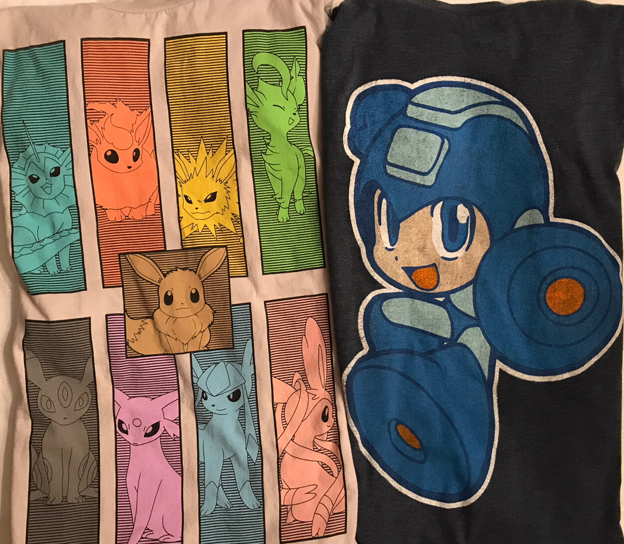 Mens Size Small Pokemon And Megaman Graphic Tees-image