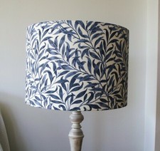 William Morris Lampshade Handmade In Willow Bough Blue Fabric