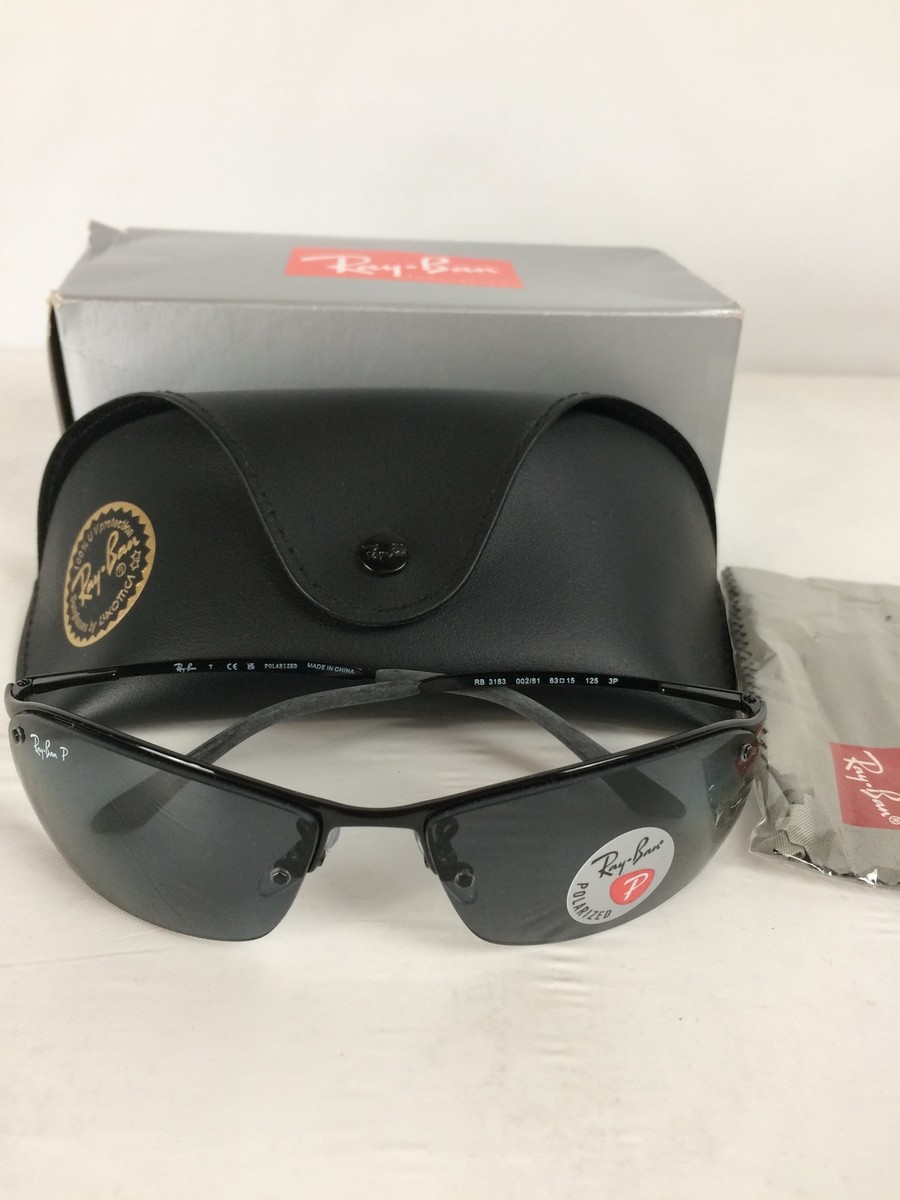 Open Box Ray-Ban RB3183 Sunglasses, Black Frame, Grey Gradient